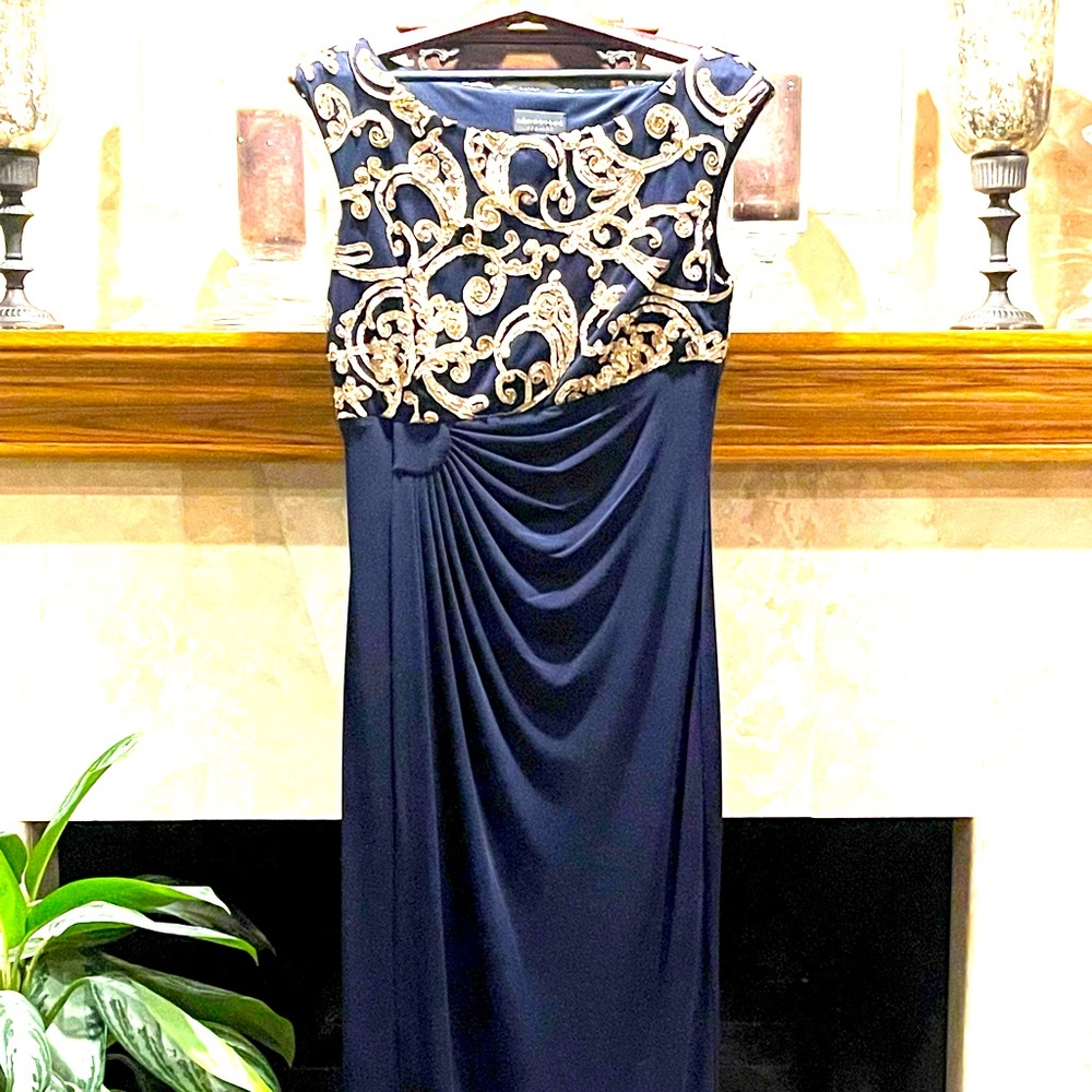 Navy and Gold Gown